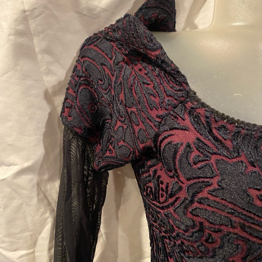 Y2K LIP SERVICE vintage stretchy gothic vamp long dress L - Picture 4 of 6